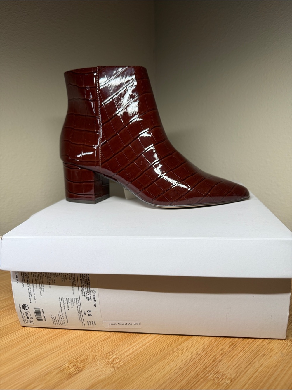 The Drop Women's Jessi Side-zip Block Heel Ankle Boot Size 8.5